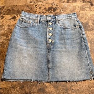 Lucky Brand Light Wash Denim Button-Front Mini Skirt
